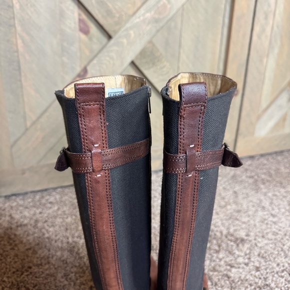 Frye Anna Gore tall whiskey Brown Leather Boots Size 7.5 - Picture 7 of 12